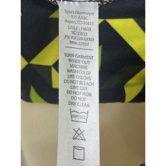 Obermeyer Women's Activewear Top 1/4 Zip Black Yellow Green Size Large - Picture 8 of 8